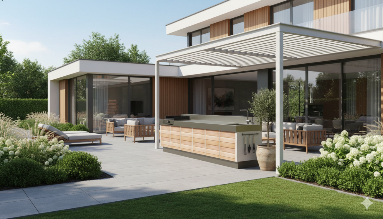 valeur immobilière cuisine extérieure aménagement jardin maison OXONIS